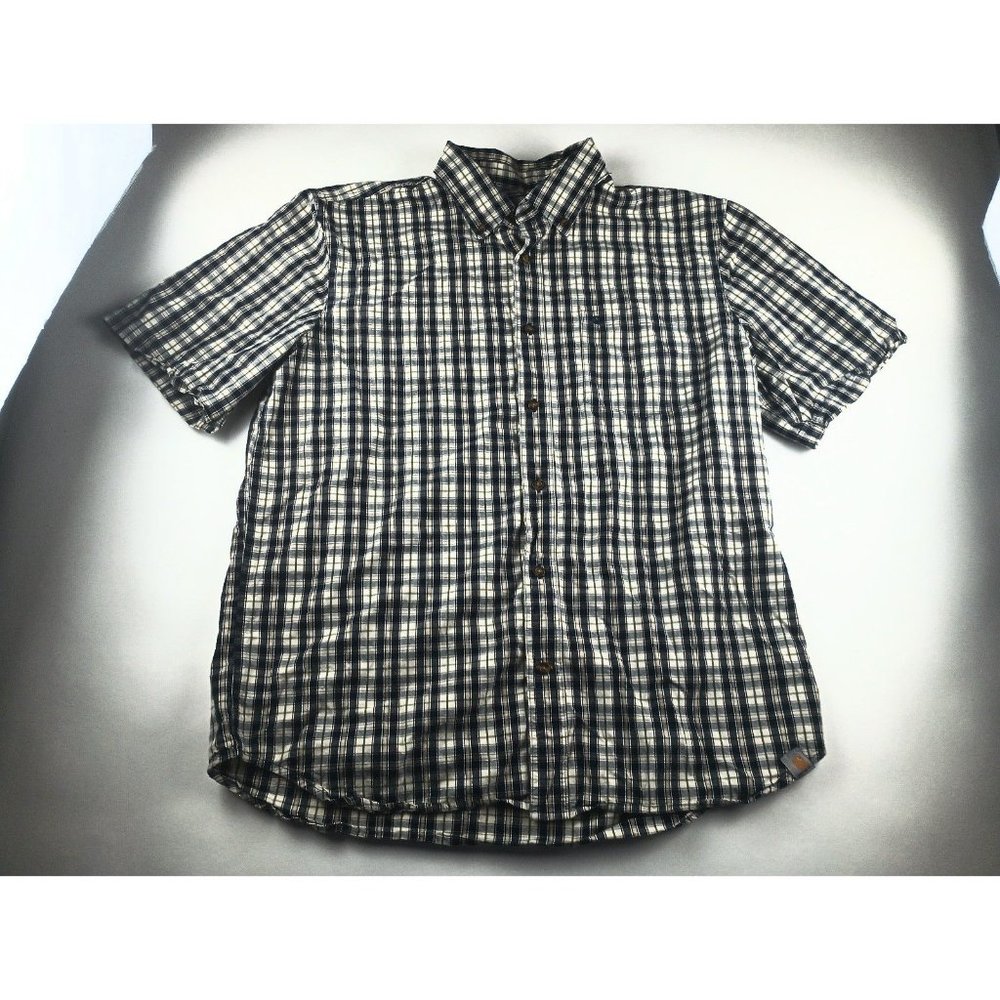 Carhartt Plaid Short Sleeve Collared Button Down Shirt Men's XL